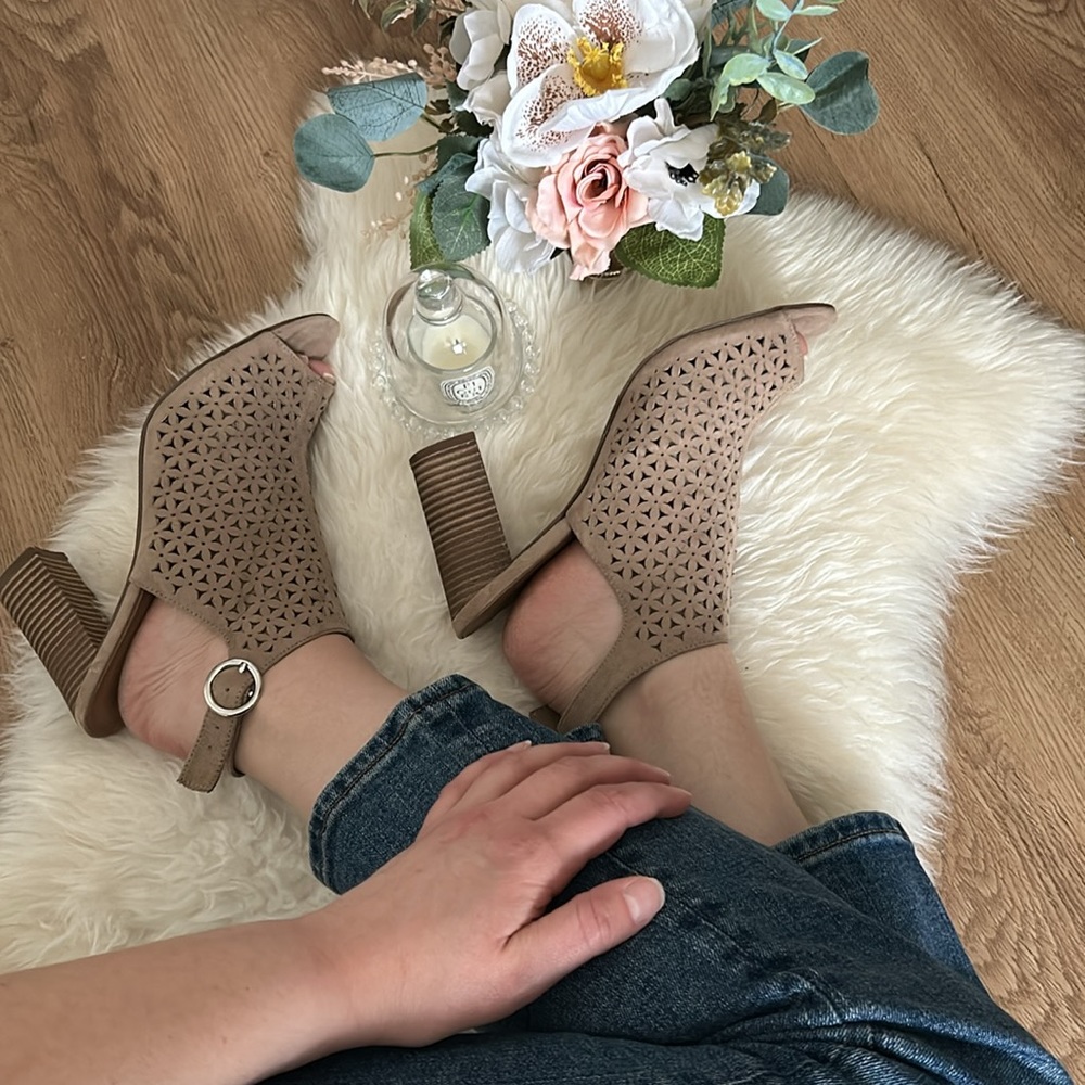 Madden Girl Taupe Block Heels